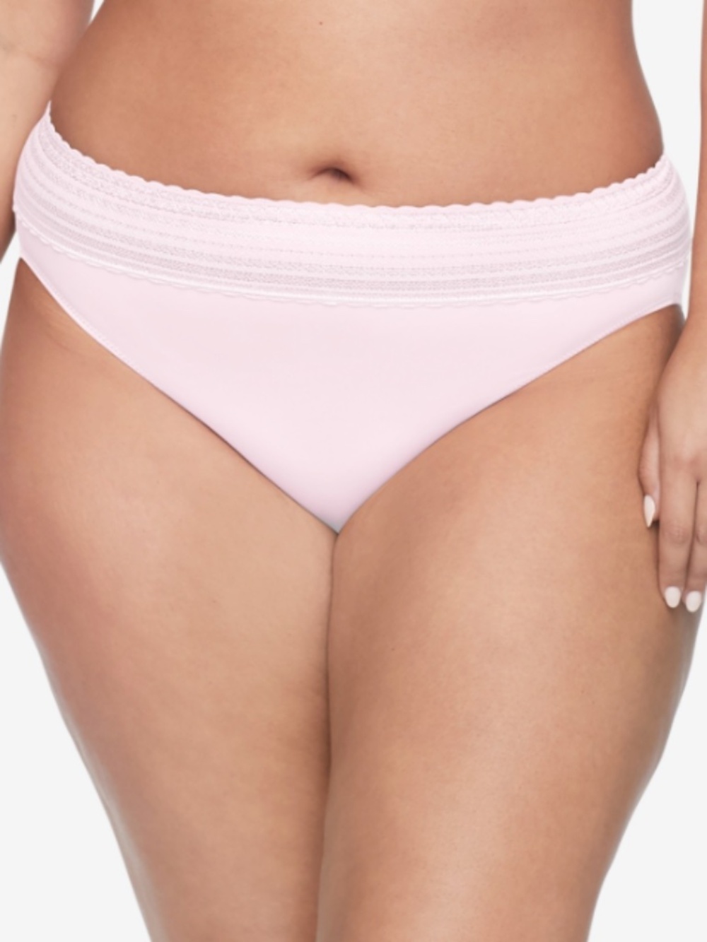 Warner's Women's No Pinching No Problems Lace Hi Cut Brief Panty Size L 7874